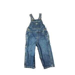 OshKosh B'Gosh Denim Jean Overalls Vestbak Blue Toddler Boys 18 Months